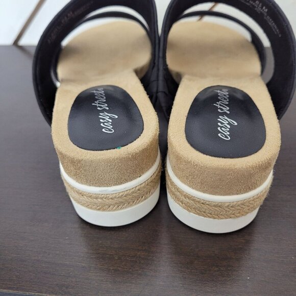NEW Easy Street Maryann Womens Black Platform Slide Sandals Size 8.5M - Picture 3 of 9